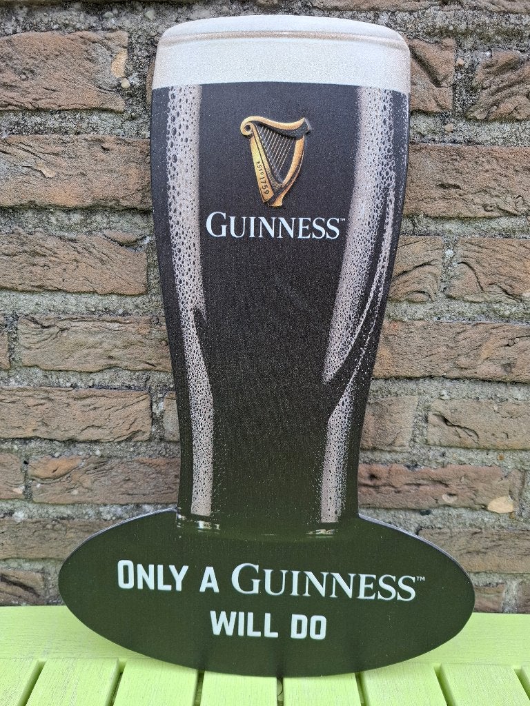 Zeldzaam reclamebord Guinness pint, Ophalen of Verzenden, Nieuw, Reclamebord, Plaat of Schild, Overige merken