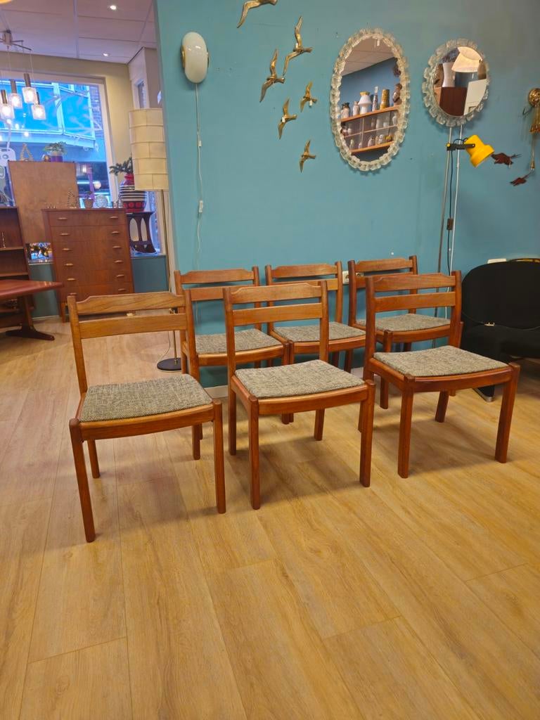 Set 6 Eetkamerstoelen Dyrlund Deens Eetkamerstoel Stoel, Ophalen, Dyrlund Deens design, Bruin, Vijf, Zes of meer stoelen