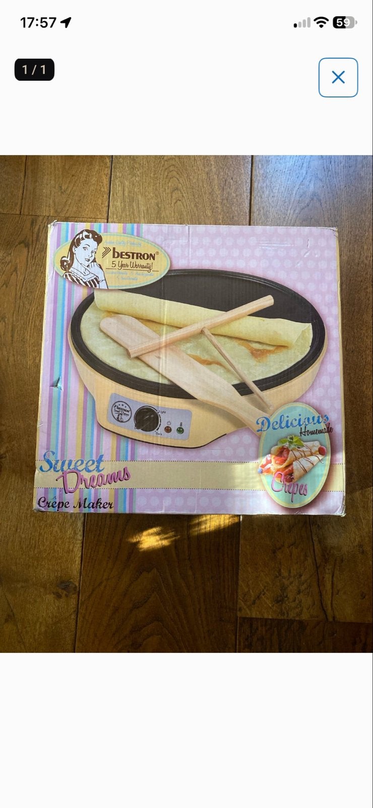 Bestron Sweet Dreams Crêpe Maker - Nieuw in doos, Ophalen of Verzenden, Nieuw