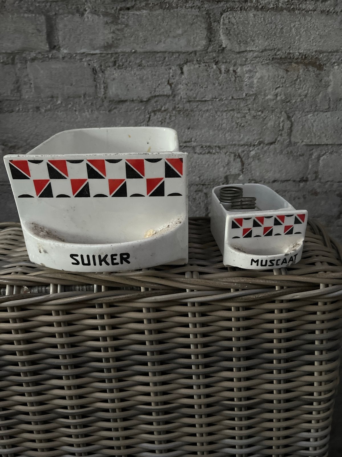 Vintage Suiker & Muscaat Dispenser Set, Ophalen