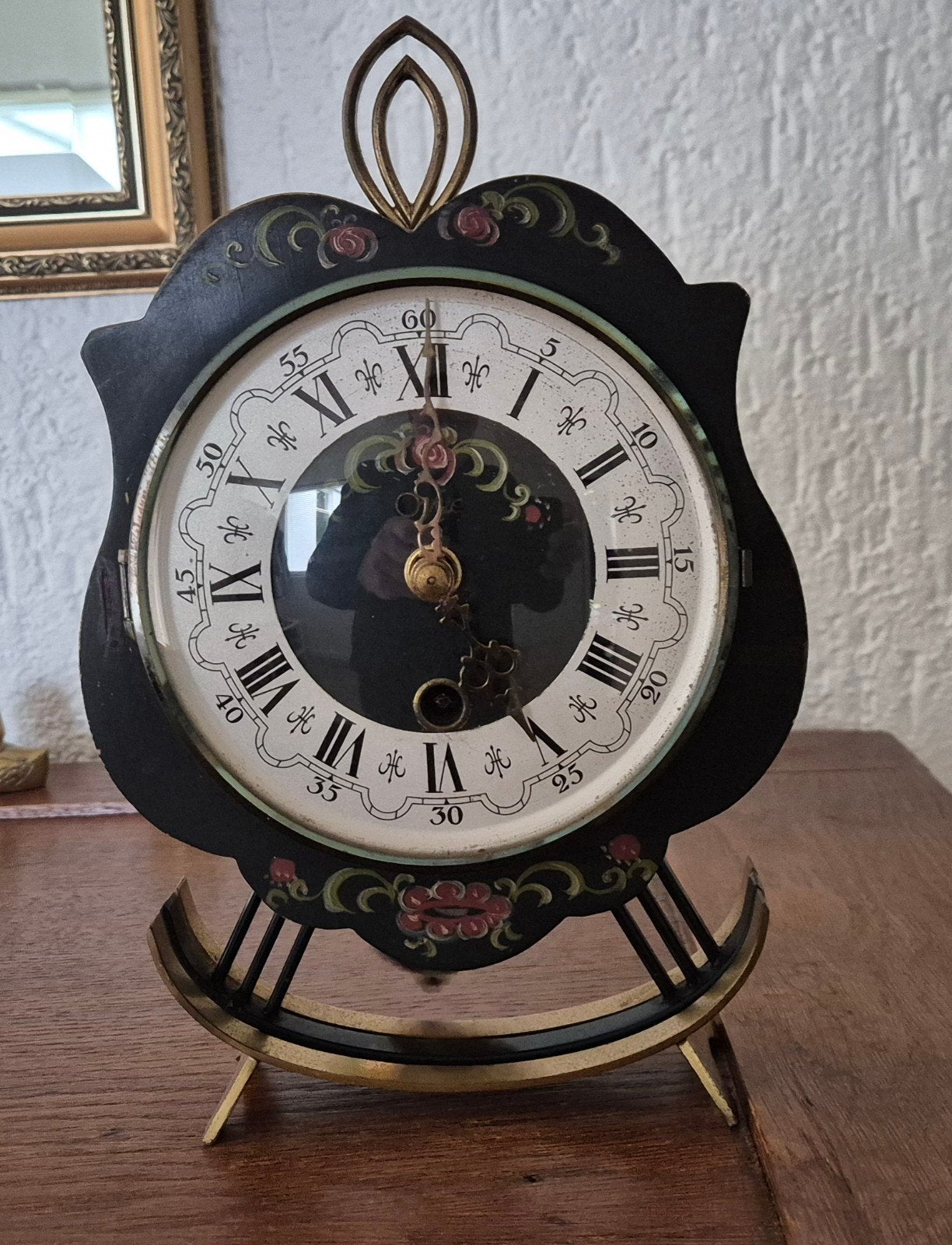 Vintage Orfac goed lopende tafelklok.
hxb 25x16cm, compleet, Ophalen of Verzenden