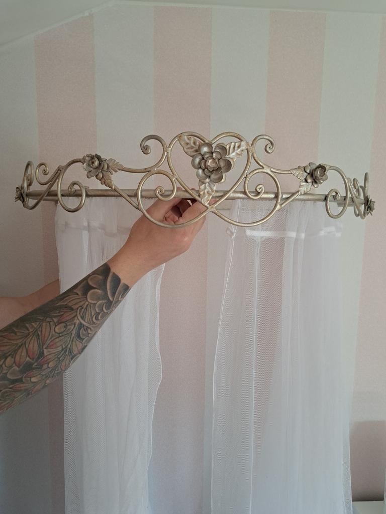 Bedkroon inclusief gordijnen, Ophalen, Eenpersoons, Beige, Overige maten