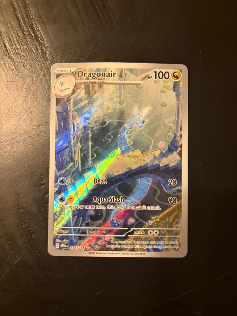 Dragonair 181/165 Full Art Pokémon Kaart, Ophalen of Verzenden, Zo goed als nieuw, Losse kaart, Foil