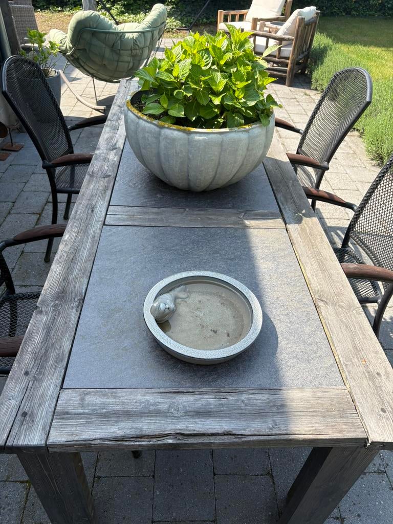 Tuintafel, Tuin en Terras, Ophalen, Gebruikt, Rechthoekig, Hout