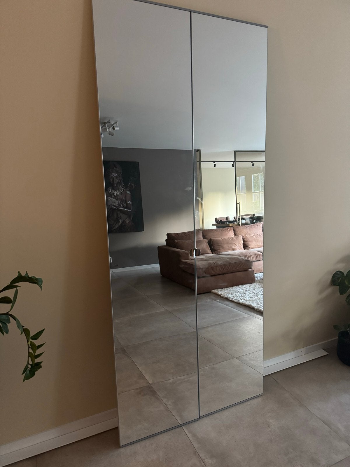 2 IKEA Pax spiegeldeuren 50x229 cm (zonder scharnieren), Ophalen, Gebruikt, 200 cm of meer, Rechthoekig