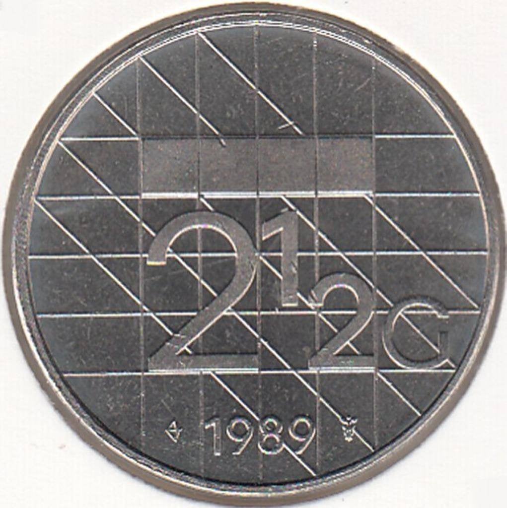 Nederland Rijksdaalder 1989 Beatrix UNC in munthouder, Ophalen of Verzenden, Koningin Beatrix, 2½ gulden, Losse munt