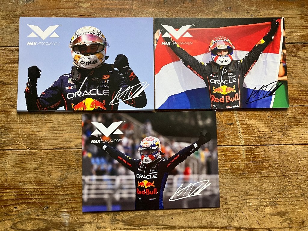 ✅ Max Verstappen Fanshop Kaarten met gedrukte handtekening, Verzamelen, Automerken, Motoren en Formule 1, Ophalen of Verzenden