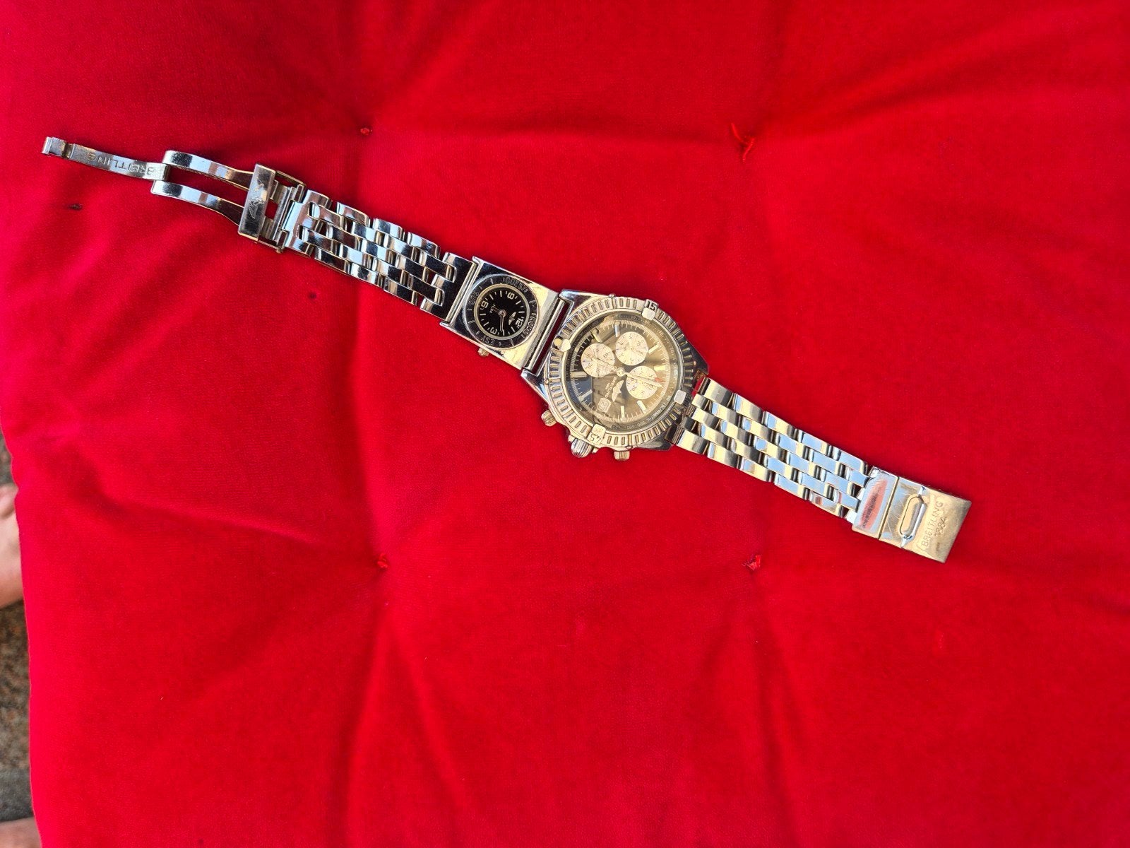 Breitling Chronograaf Polshorloge met Extra Horloge, Ophalen of Verzenden