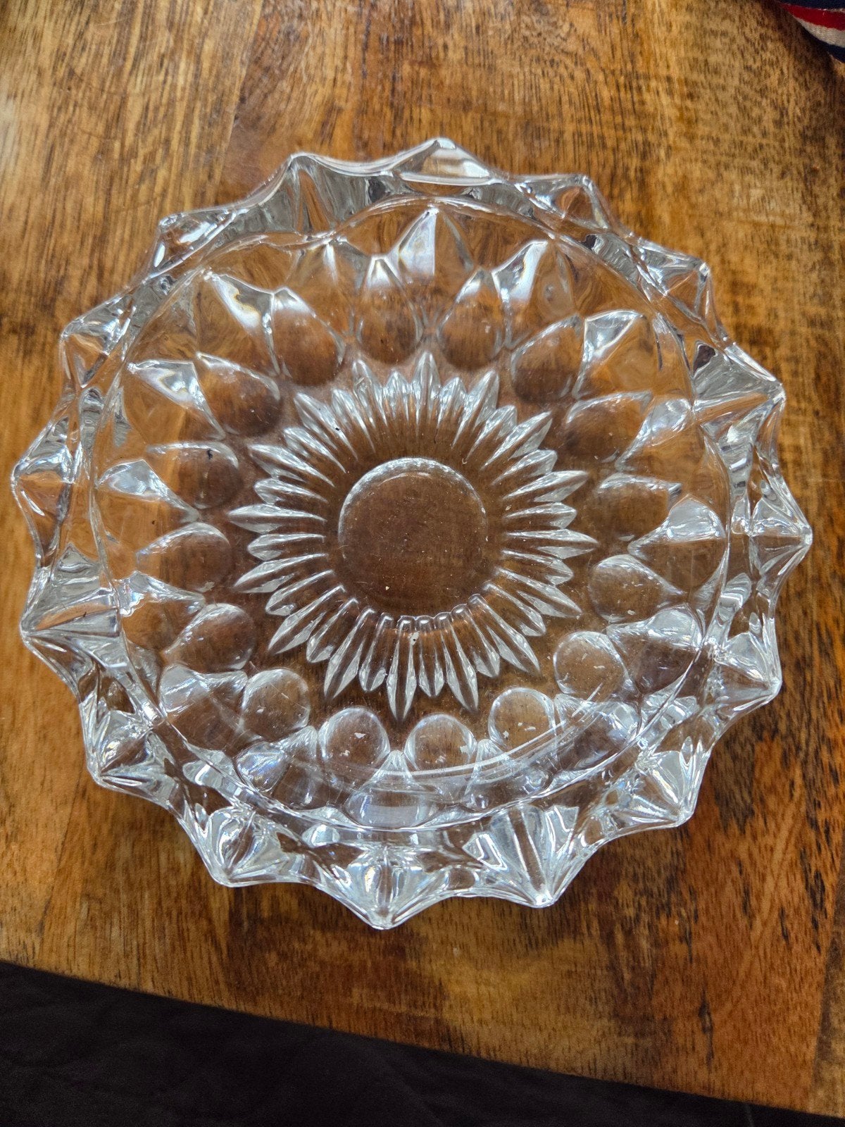 Vintage glazen asbak met stervormig design, Ophalen of Verzenden