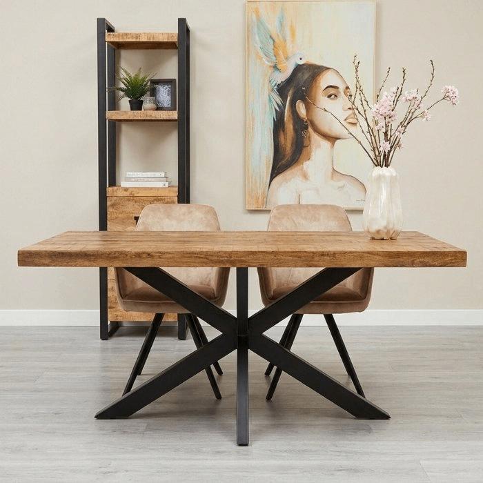 Mangohouten eettafel 160cm breed, Huis en Inrichting, Tafels | Eettafels, Nieuw, 50 tot 100 cm, 150 tot 200 cm, Vier personen