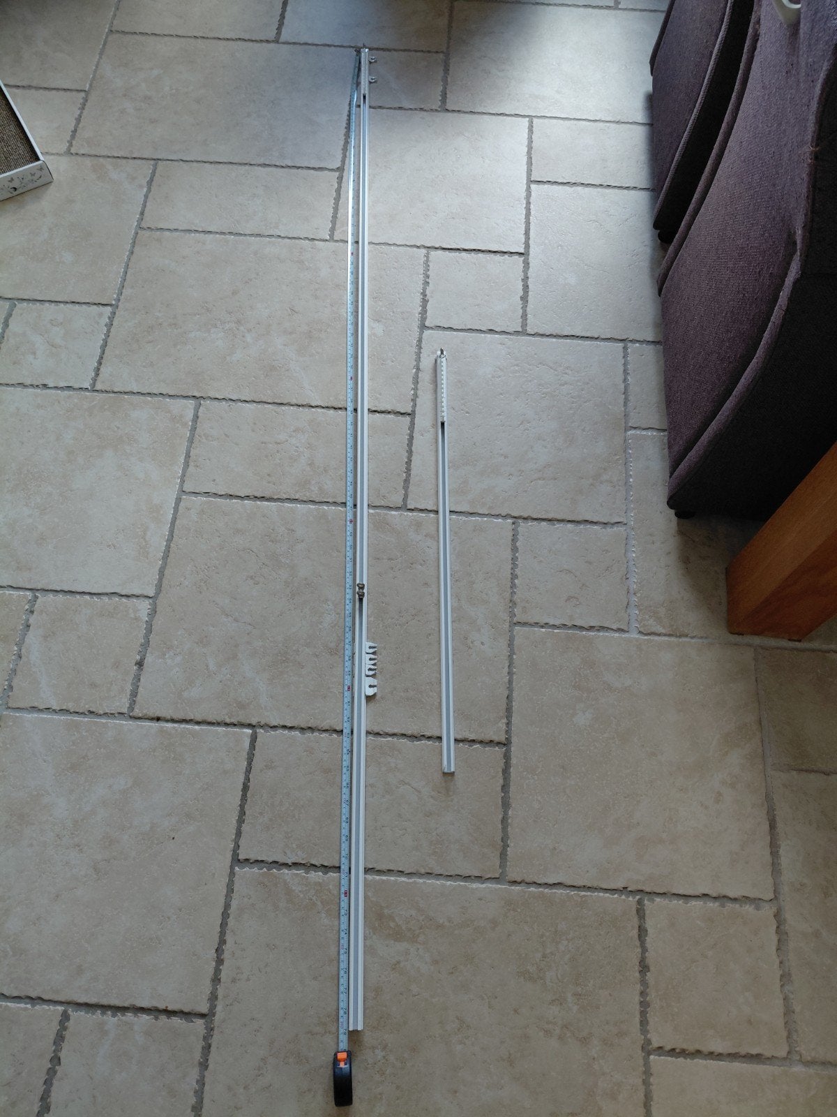 Gordijnrails met runners - 200 cm en 80 cm, Huis en Inrichting, Ophalen, Gebruikt, Wit, 200 cm of meer