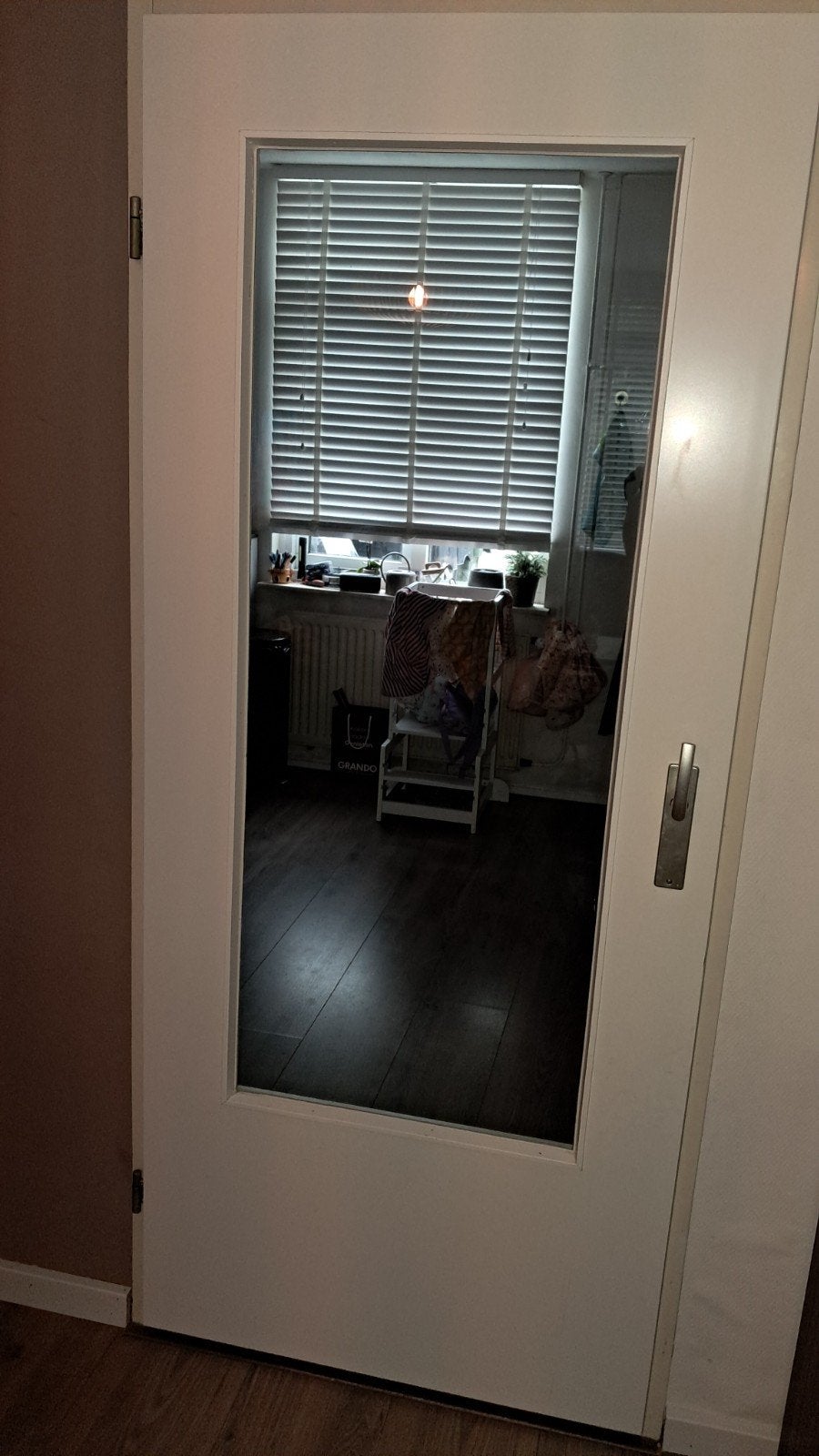 Witte Svedex binnendeur met glas, 4 jaar oud, Ophalen, 80 tot 100 cm, Binnendeur, Zo goed als nieuw