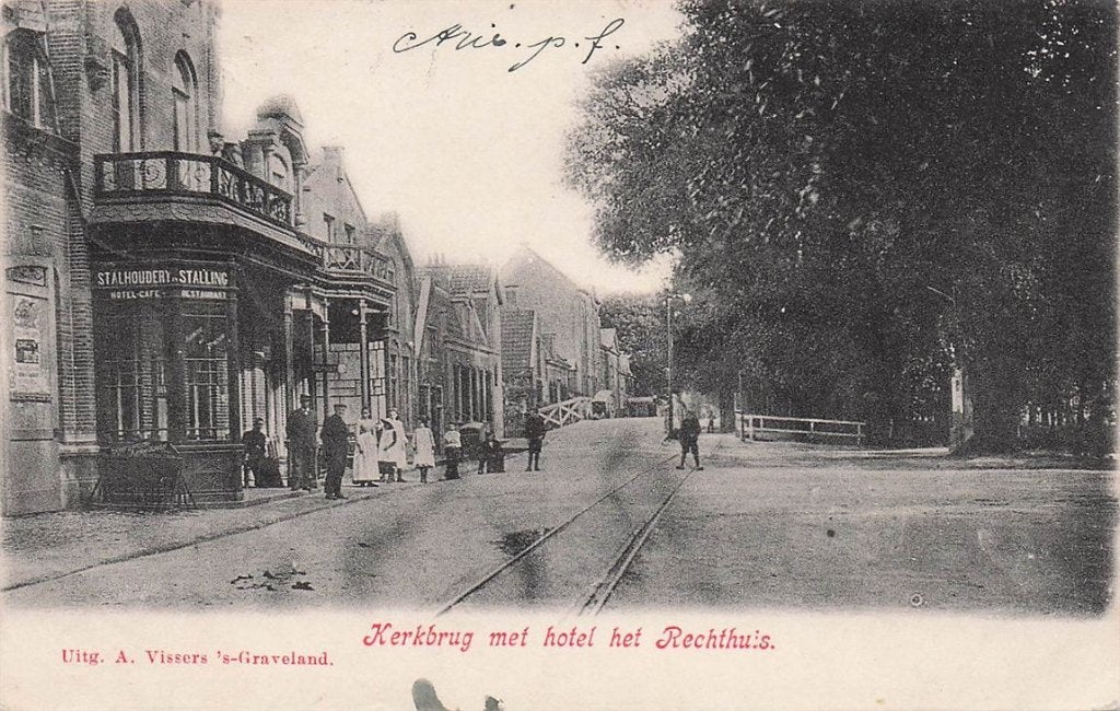 703-140-005 Kerkbrug met Hotel het Rechthuis s-Graveland, Verzenden, Voor 1920, Noord-Holland