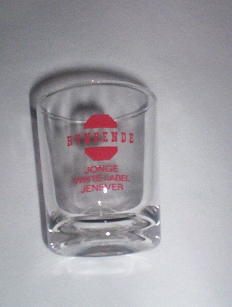 borrelglaasje rynbende (vlgnr 1) jonge jenever white label, Verzamelen, Ophalen of Verzenden, Zo goed als nieuw, Borrel- of Shotglas