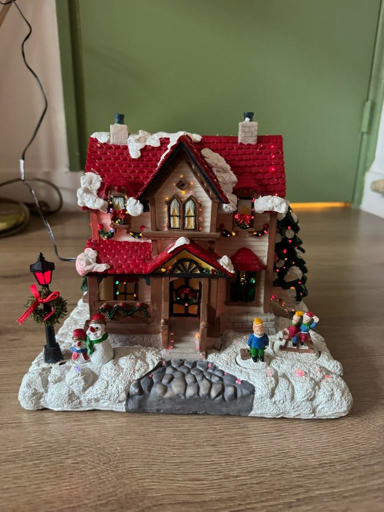Decoratief huisje kerst met verlichting, Ophalen