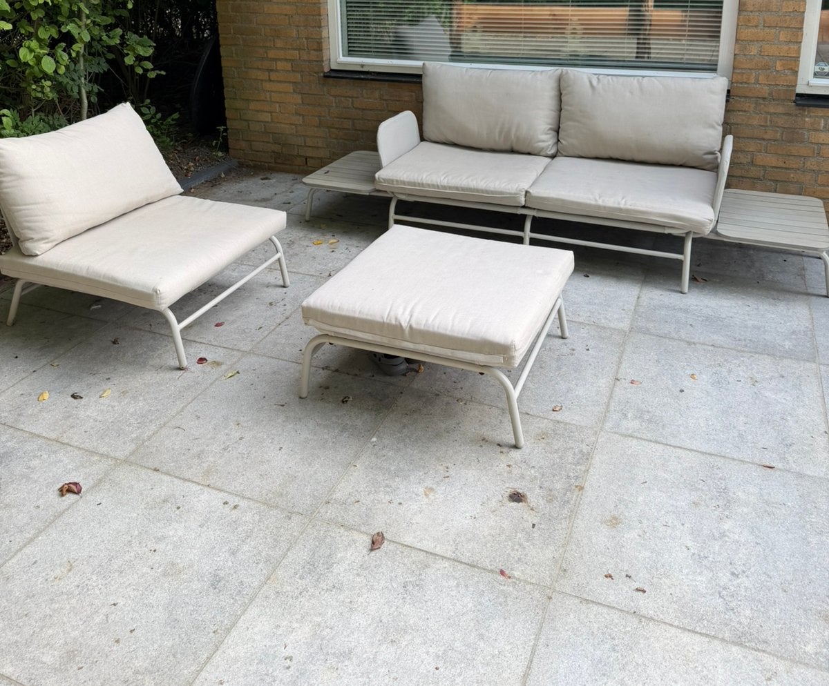 Loungeset beige, Tuin en Terras, Ophalen, Zo goed als nieuw