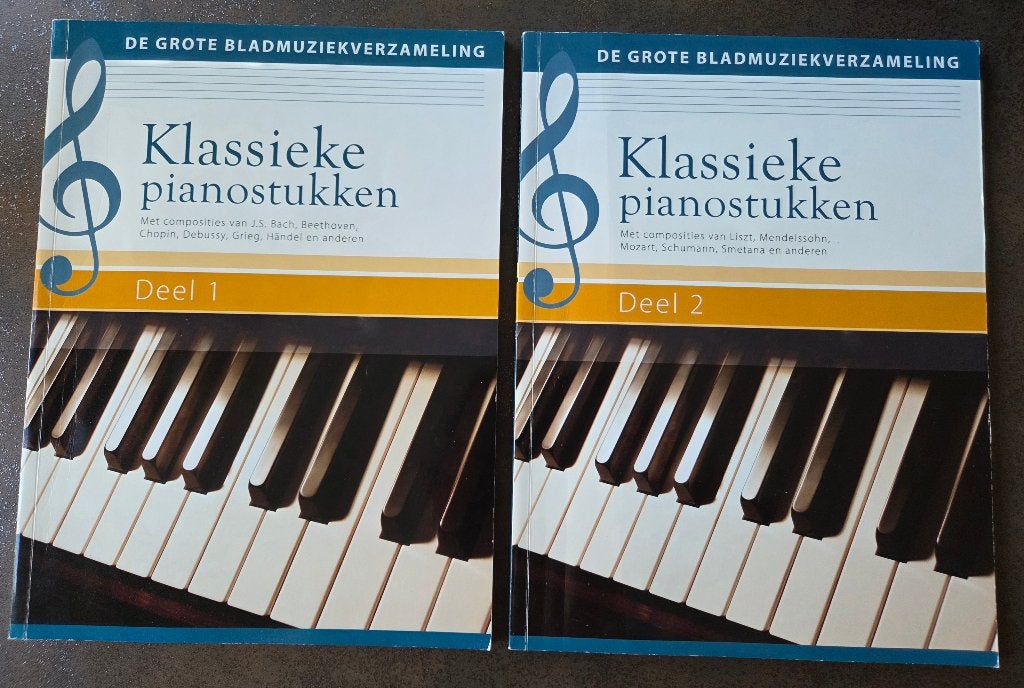 Klassieke pianostukken / Deel 1 + 2 / bladmuziekverzameling, Verzenden, Klassiek, Zo goed als nieuw, Artiest of Componist