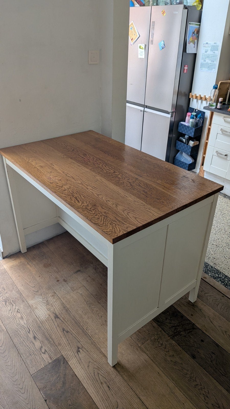 Keukeneiland Tornviken / Stenstorp ikea met 2 barkrukken, Ophalen, Eikenhout, Gebruikt, 100 tot 150 cm
