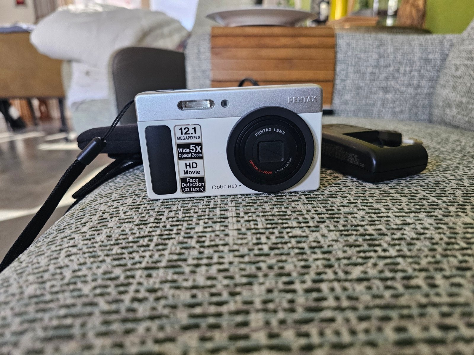 Pentax Optio H90 Compactcamera - incl. tasje en lader, Ingebouwde flitser, Gebruikt, Cameratas, Ophalen of Verzenden
