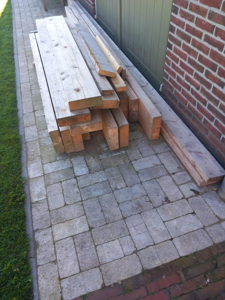 Vuren balkhout, Tuin en Terras, Palen, Balken en Planken, Verzenden, Zo goed als nieuw, 250 cm of meer, Balken