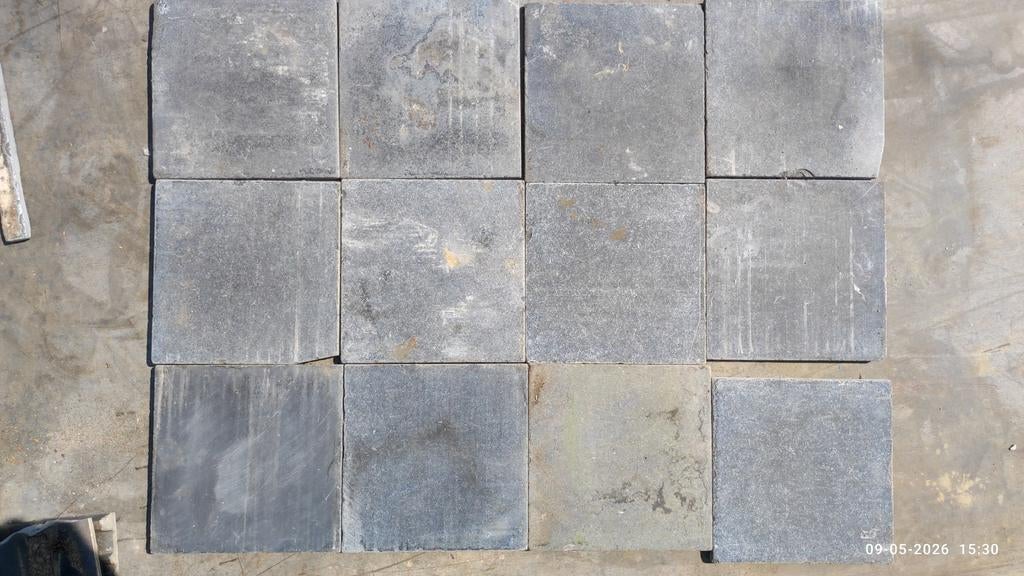 Chinees hardsteen tegels 20x20 cm - Licht verweerd, Doe-het-zelf en Verbouw, Tegels, Ophalen, Gebruikt, Hardsteen, 20 tot 40 cm