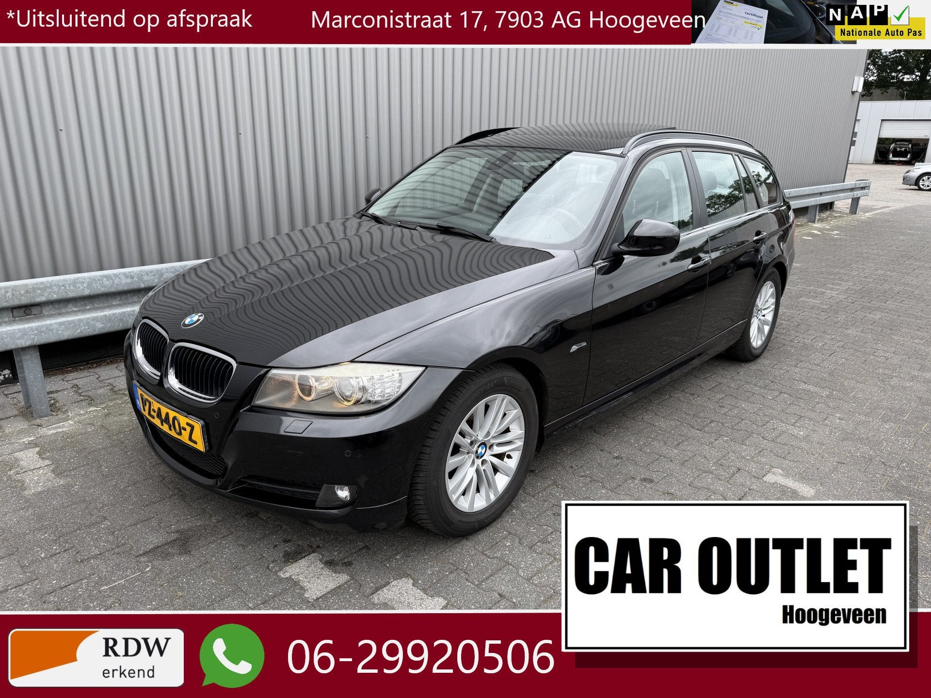 BMW 3 Serie Touring 318i High Executive Navi, LM AUTOMAAT --, Auto's, Automaat, Euro 5, 1435 kg, Zwart