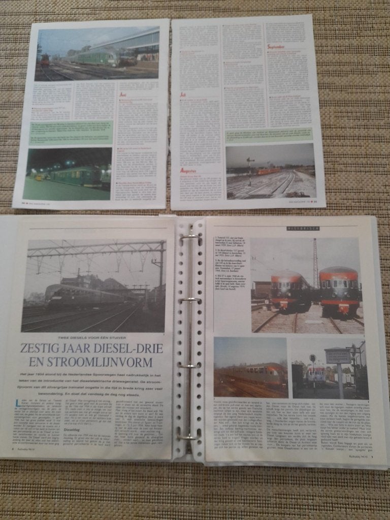 Artikelen diesel-elektrische treinen, Verzamelen, Ophalen, Gebruikt, Trein, Boek of Tijdschrift