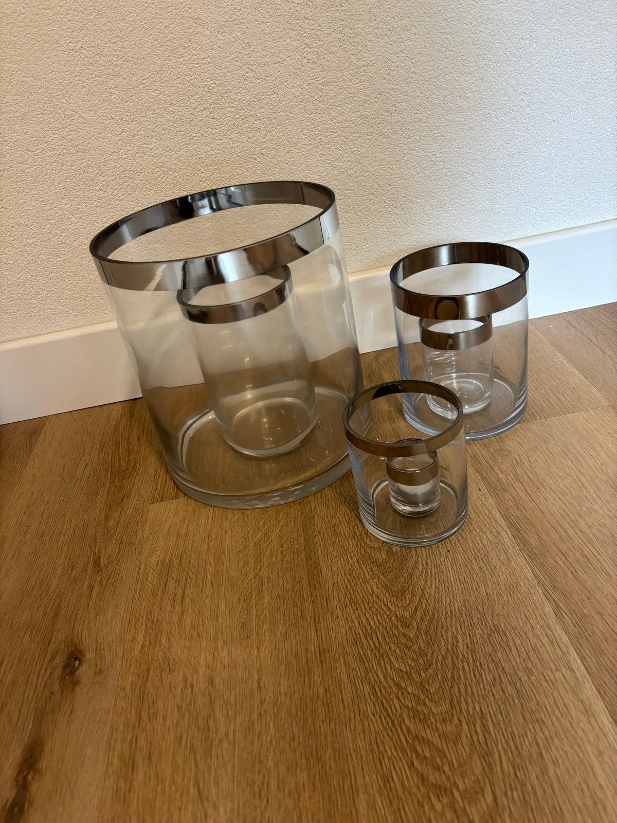 Riviera Maison Windlichten Set - 3 Stuks, Huis en Inrichting, Ophalen, Windlicht, Rivièra Maison, Zilver