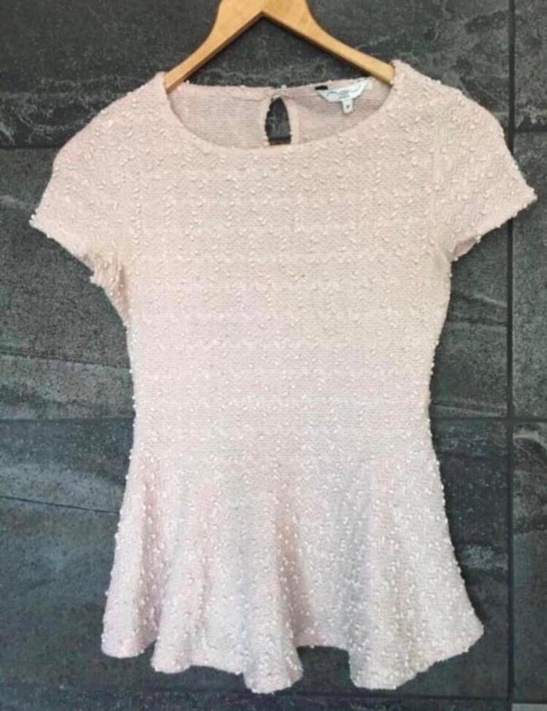 Mooie roze peplum top met korte mouwen New Look, Ophalen of Verzenden, Zo goed als nieuw, Korte mouw, Roze