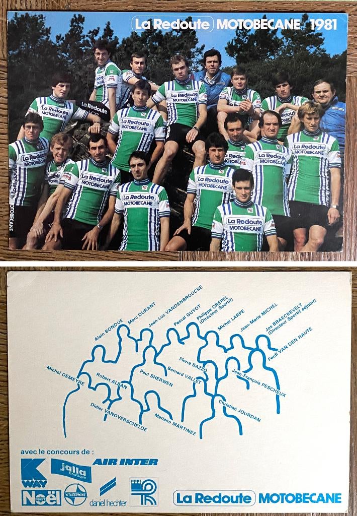 Wielrennen originele fotokaart LA REDOUTE–MOTOBECANE – 1981, Ophalen of Verzenden, Overige typen