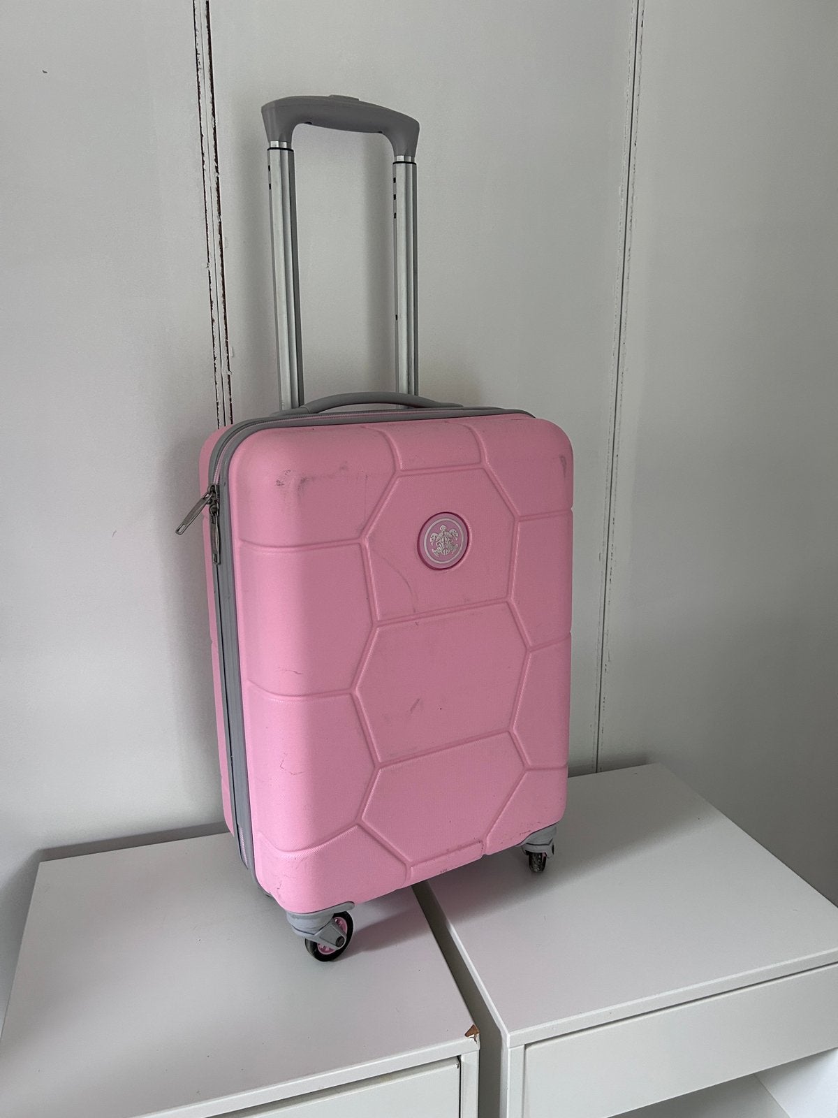 Suitsuit koffer roze, Sieraden, Tassen en Uiterlijk, Koffers, Ophalen, Gebruikt, Hard kunststof