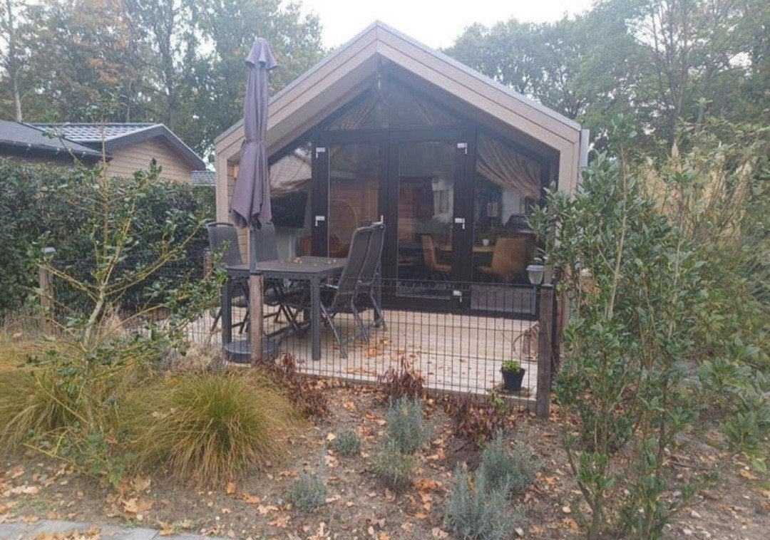 chalet te huur of koop incl tuinset als nieuw veluwe, Ophalen of Verzenden, Zo goed als nieuw
