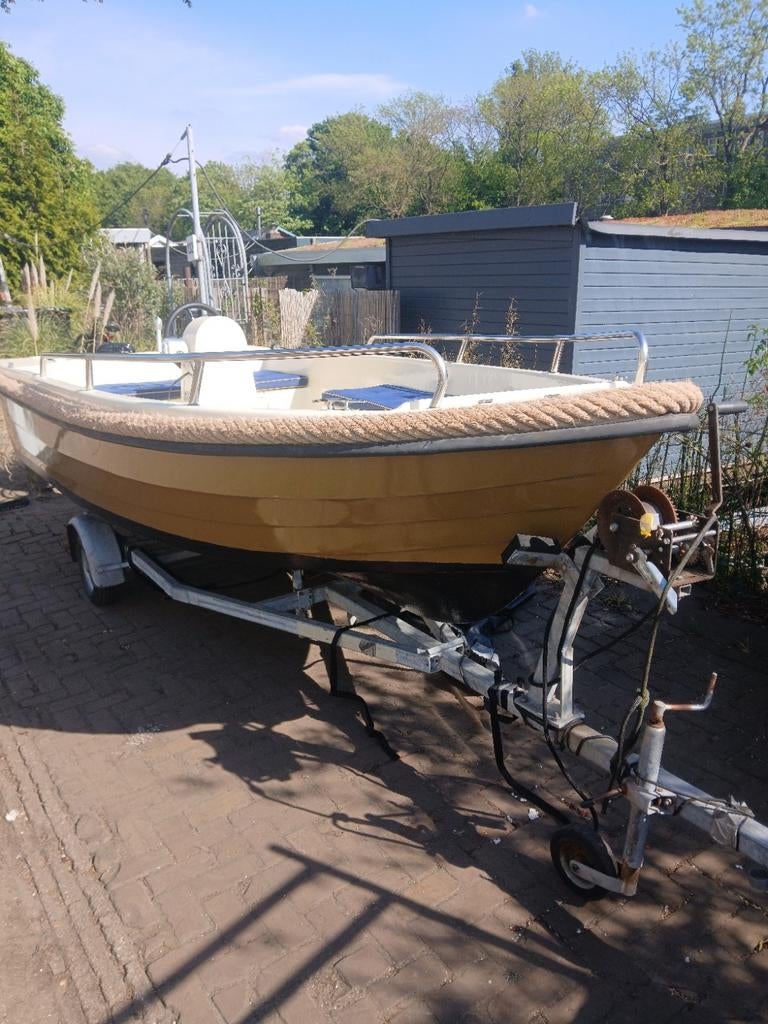 Elektrische boot / sloep 5 pers | 6PK motor NIEUW 5kWh accu, Watersport en Boten, Consoleboot, 4 m, Rondzit, Elektrisch