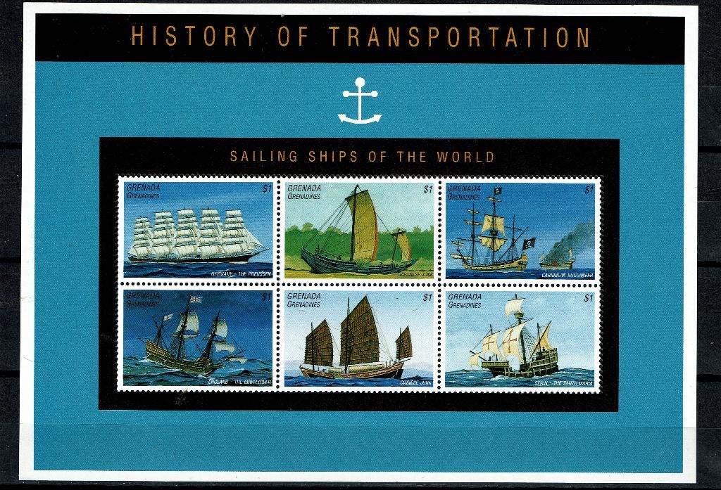 GRENADA 1995 PF BLOK SCHEEPVAART ZEILBOTEN ZEEVAART SHIPS, Ophalen of Verzenden, Postfris, Overige thema's