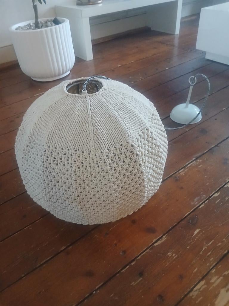 Ronde gehaakte boho/ibiza style lamp, Ophalen of Verzenden, Minder dan 50 cm