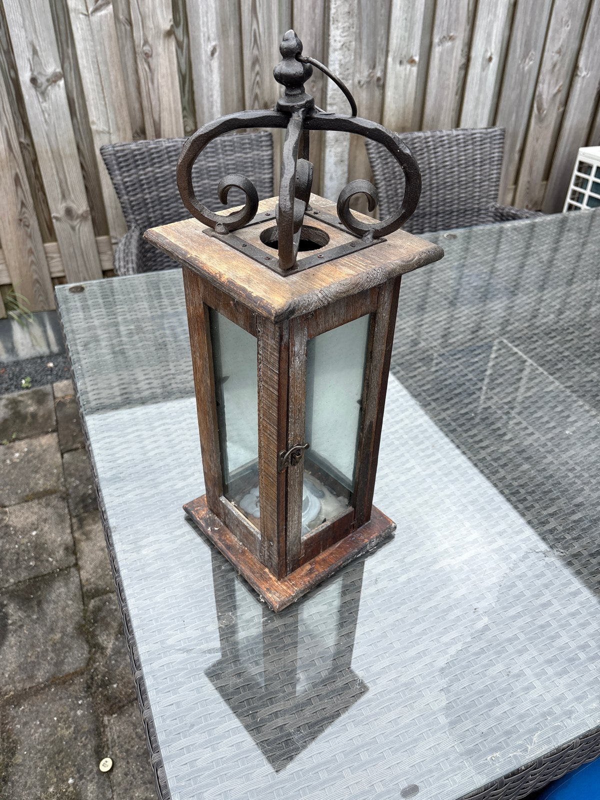 Houten lantaarn van Woonstee Tiel, Gebruikt, Ophalen of Verzenden, Hout, Bruin