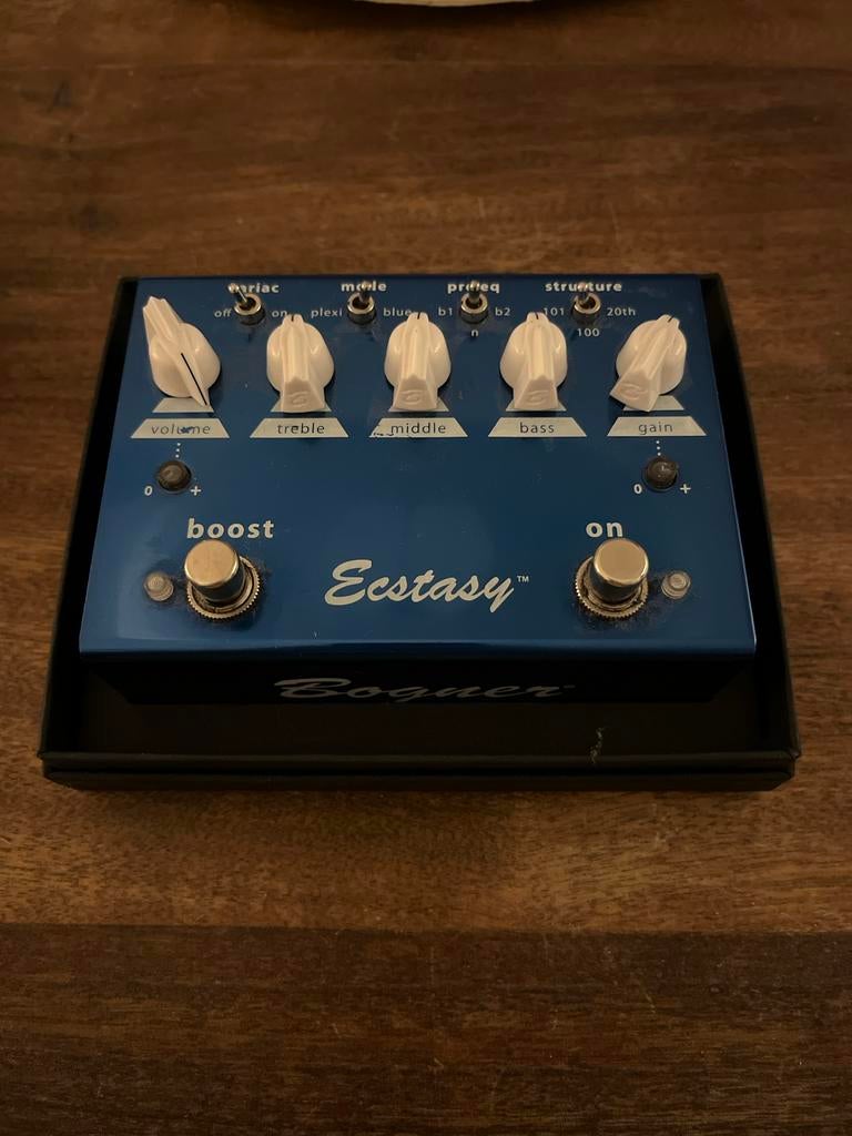 Bogner Ecstasy pedaal blauw, Ophalen of Verzenden, Gebruikt, Distortion, Overdrive of Fuzz