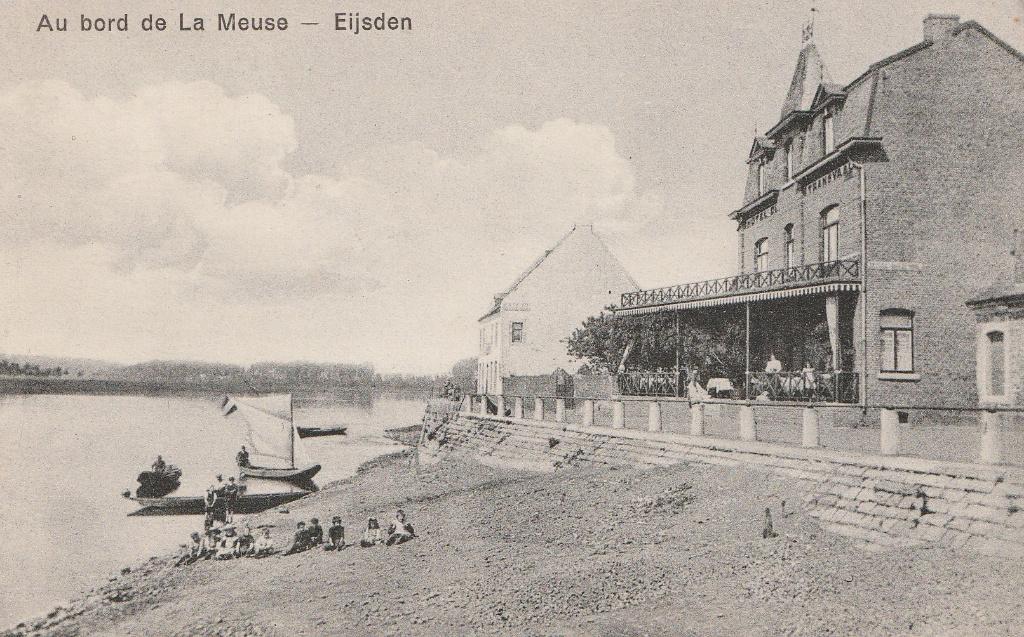 au bord de la Meuse EIJSDEN LIMBURG  de Maas restaurant 1428, Verzenden, Voor 1920, Ongelopen, Limburg