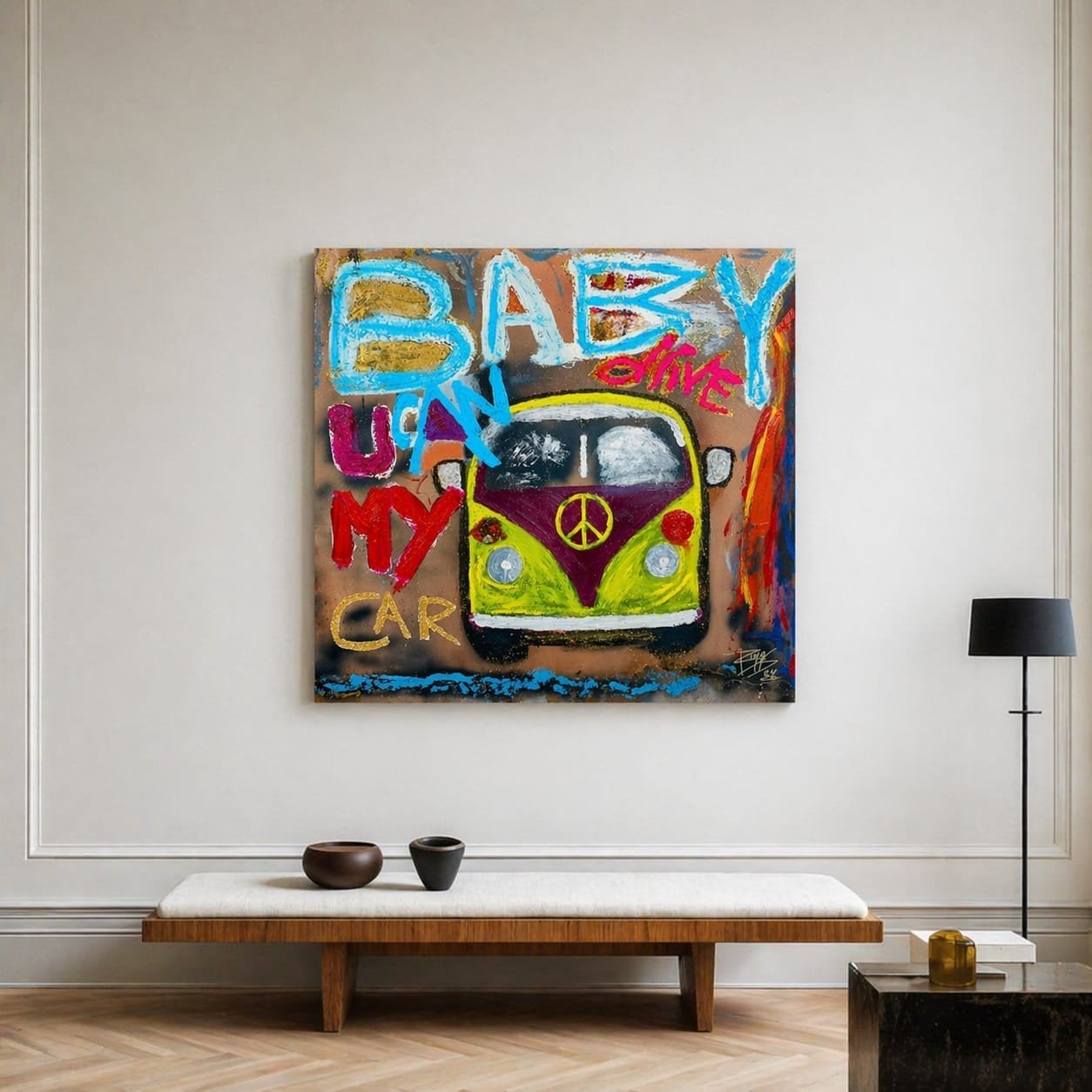 The Beatles - Baby U Can Drive My Car - Uniek kunstwerk, Ophalen of Verzenden