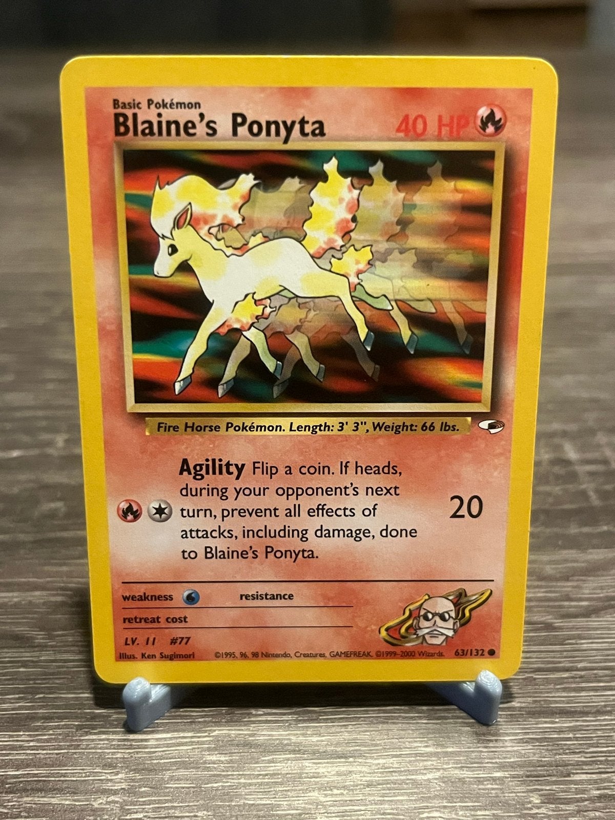 Blaine's Ponyta (63/132) - Gym Heroes - EX, Ophalen of Verzenden, Zo goed als nieuw, Losse kaart