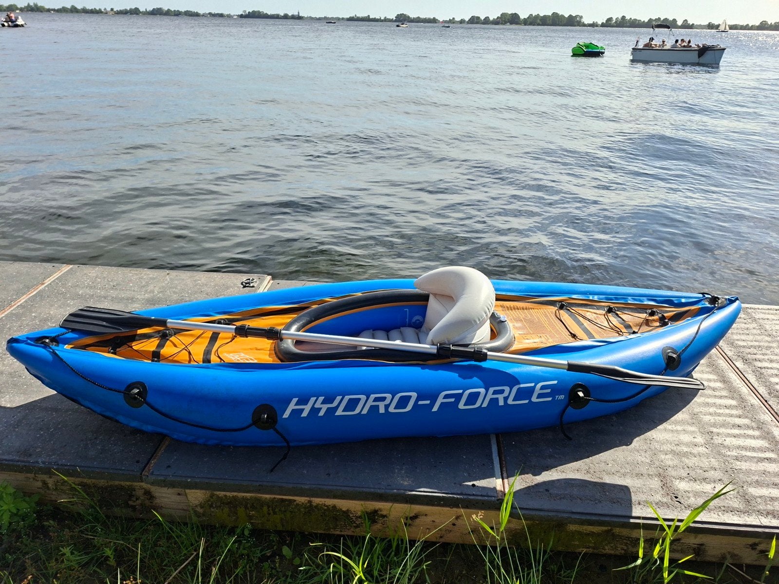 Opblaasbare Hydro-Force Kajak met Peddel en Pomp, Ophalen of Verzenden, Zo goed als nieuw, 1-persoons