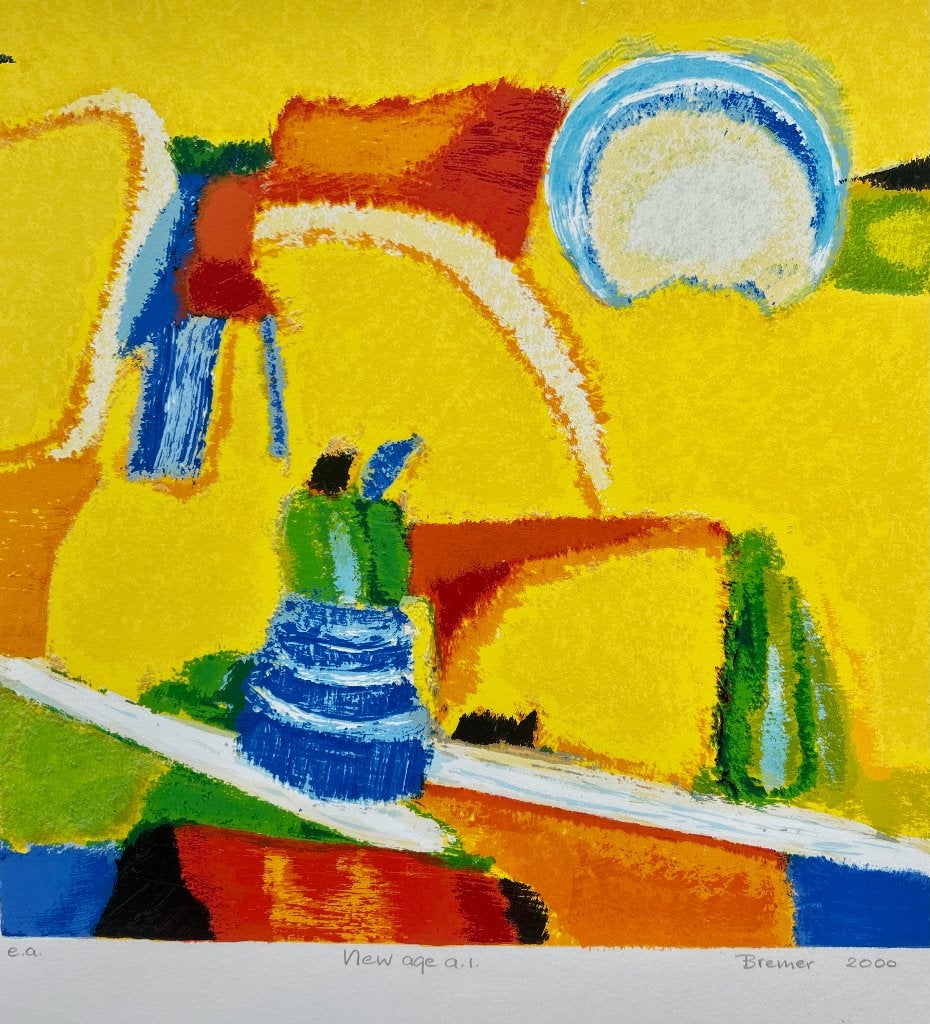 Zeefdruk Saskia Bremer - New age a.1  ZOMEROPRUIMING, Antiek en Kunst, Kunst | Litho's en Zeefdrukken, Verzenden