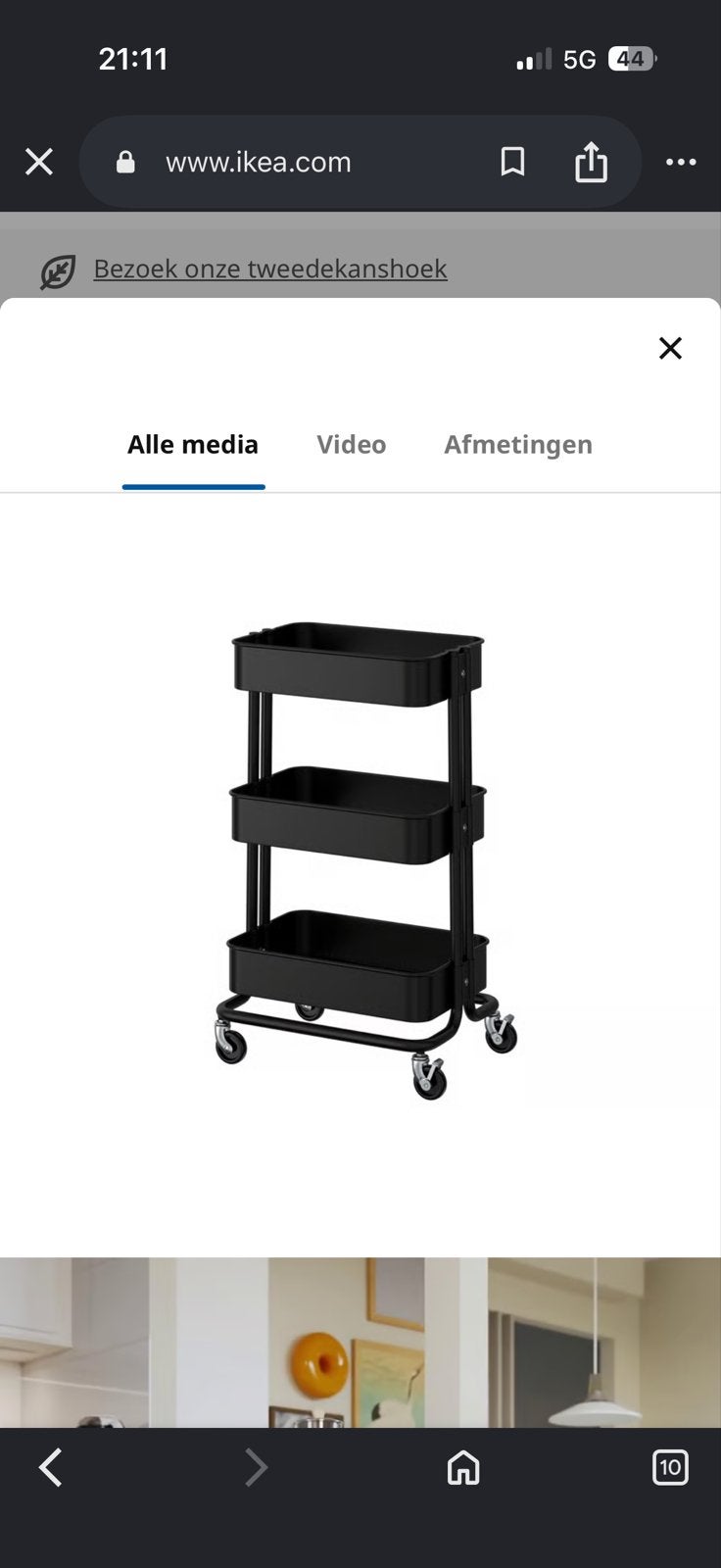 Nieuwe IKEA RÅSKOG trolley - Zwart, in doos, Ophalen, Nieuw