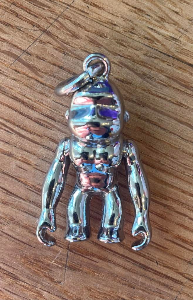 kipling aapje zilverkleurig metaal sleutelhanger, Overige materialen, Ophalen of Verzenden, Zo goed als nieuw, Zilver