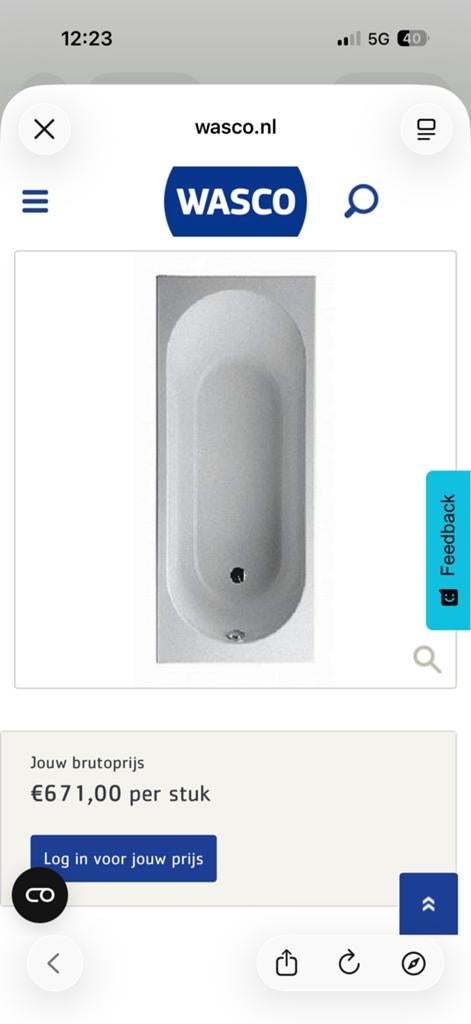 Villeroy & Boch O.Novo 170x75 Nieuw in Doos, Ophalen, Nieuw