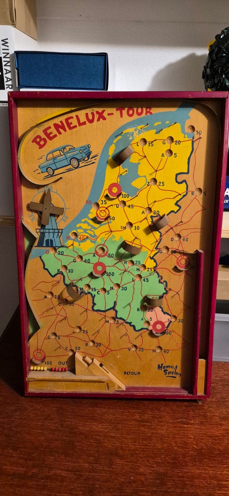 Homas Spelen Benelux Tour - Vintage Gezelschapsspel, Ophalen