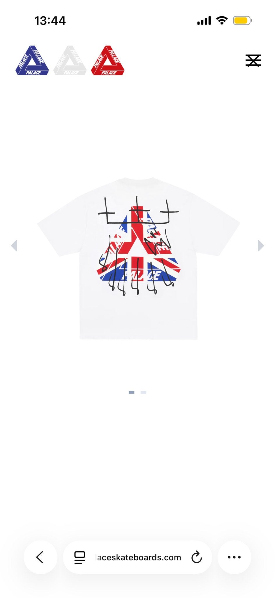 Palace King Tri-Ferg T-shirt Wit, Ophalen of Verzenden, Nieuw, Maat 48/50 (M), Wit