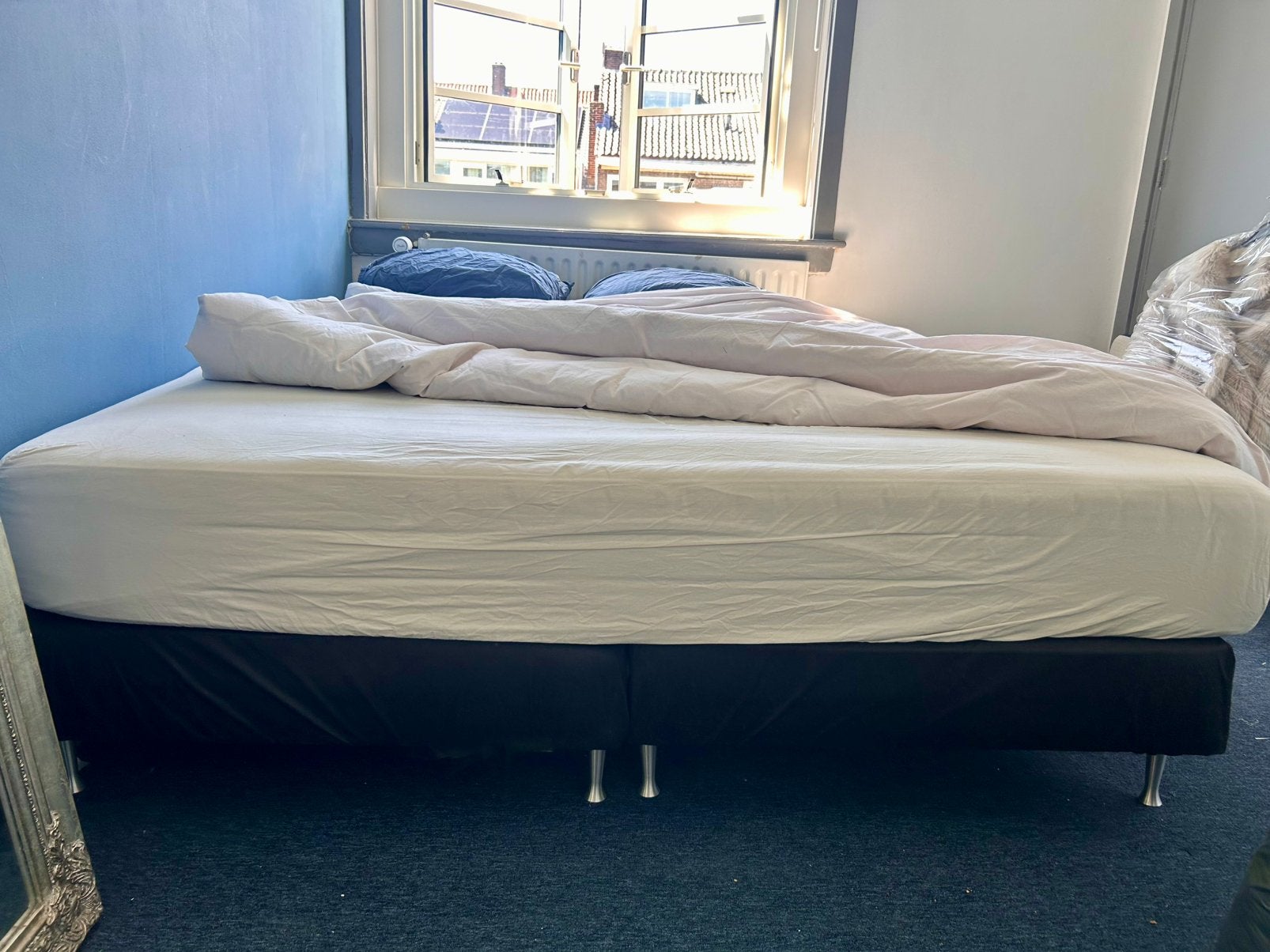 Gratis zwart bedframe & matras (Ikea), Ophalen, Gebruikt, Zwart, Tweepersoons