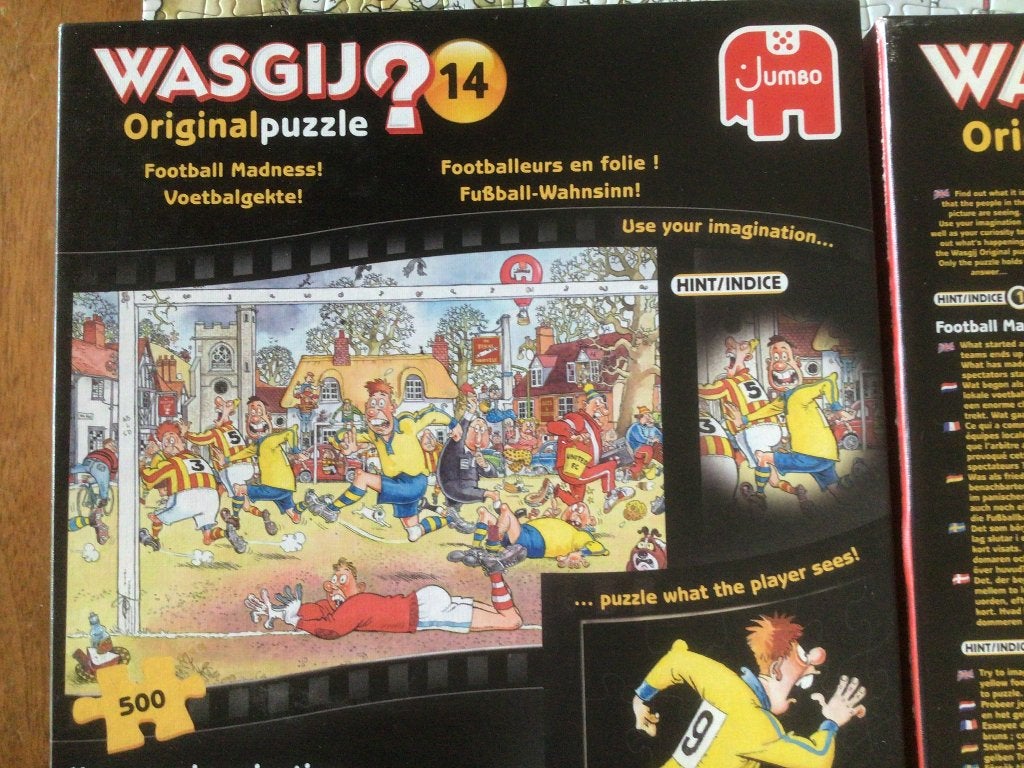 Wasgij 14, voetbalgekte! & 15, run like the wind- 500 st, Ophalen of Verzenden, 500 t/m 1500 stukjes, Gebruikt, Legpuzzel