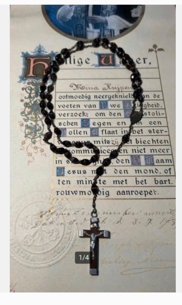 Antieke Agaat Edelsteen Rozekrans, Ophalen of Verzenden